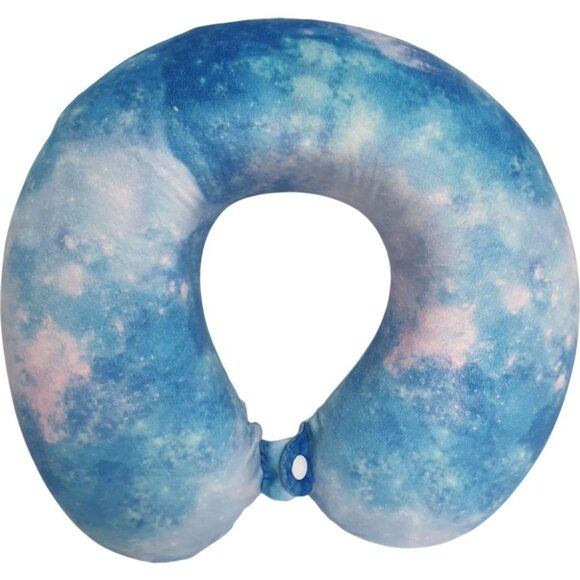 BlackCanyon Neck Pillow Memory Foam Blue Sky Pattern Travel Support 12.5" Head - Picture 1 of 4